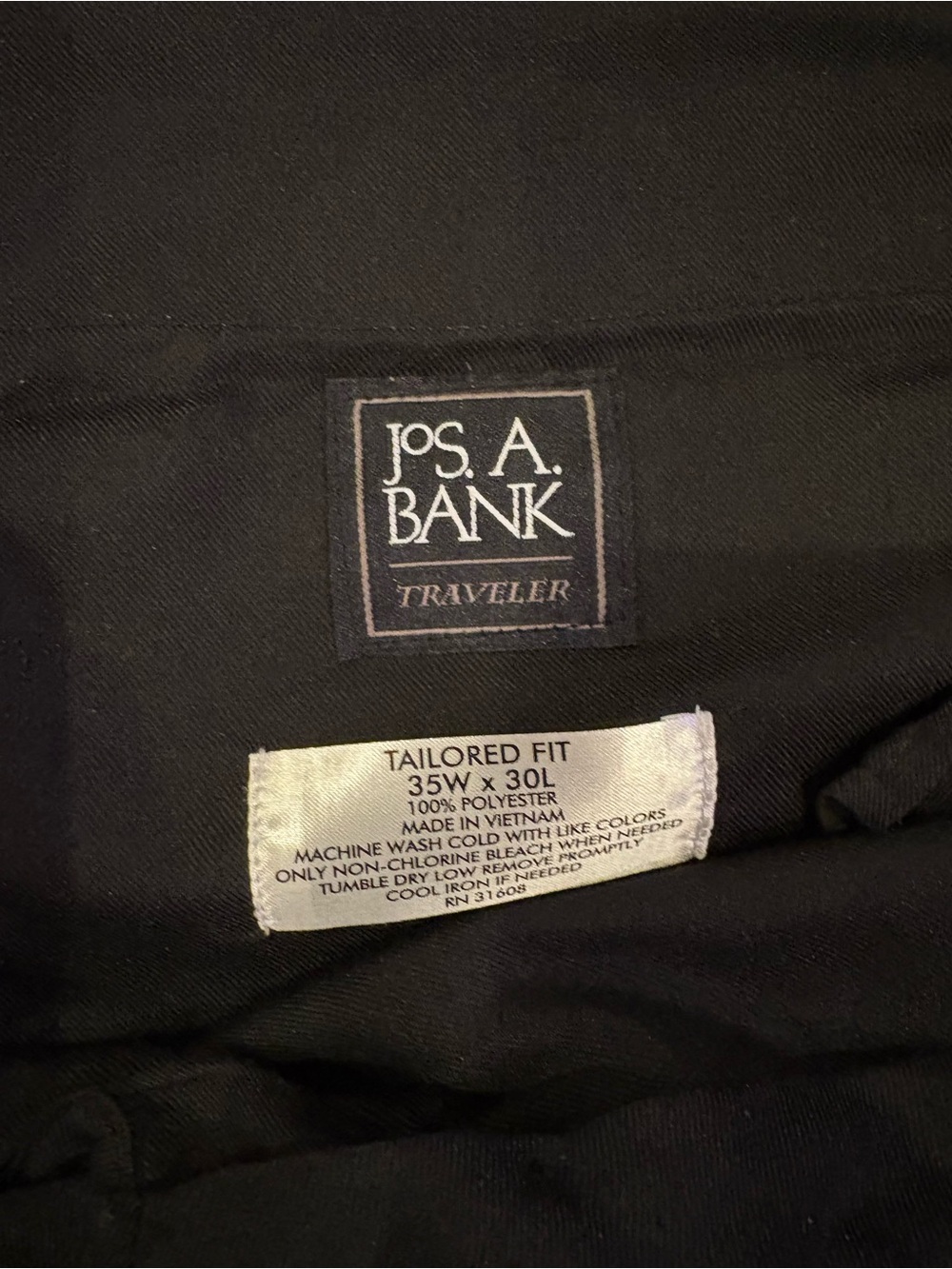 Jos. A. Bank Black Traveler Tailored Fit Pants